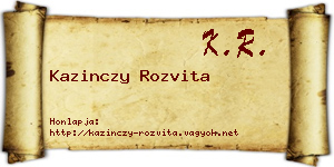 Kazinczy Rozvita névjegykártya